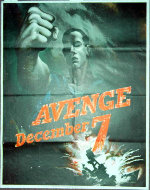 Avenge December 7 -grey- WW2 Poster