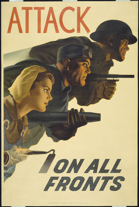 Attack on all fronts WW2 Poster