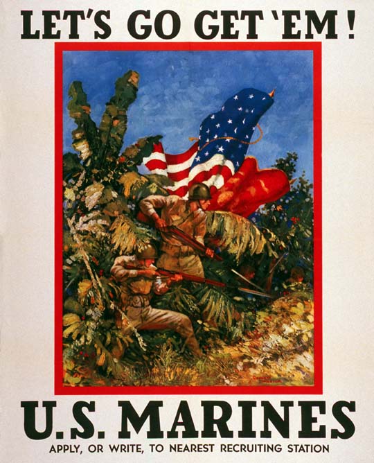 Marines - Let's go get 'em WW2 Poster