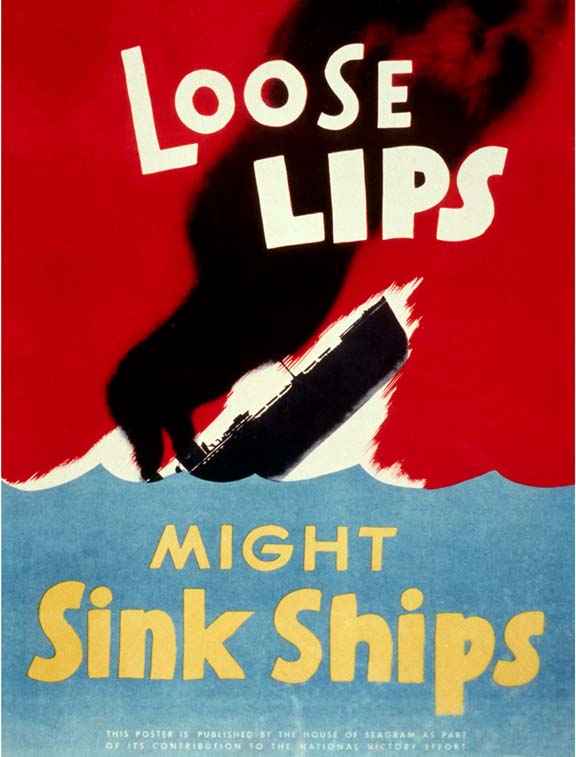 Loose lips might sink ships WW2 Poster
