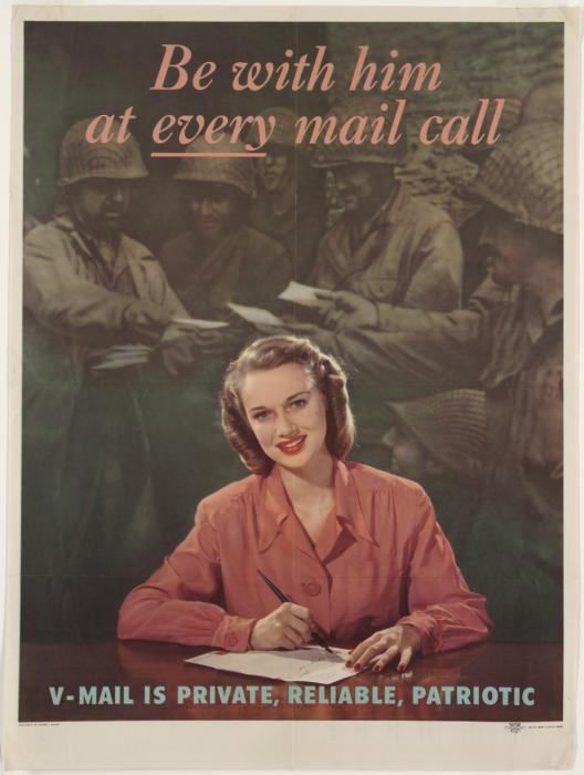 With him at every mail call WW2 Poster