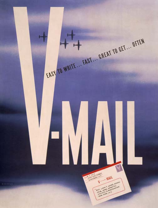 V-Mail - easy to write WW2 Poster