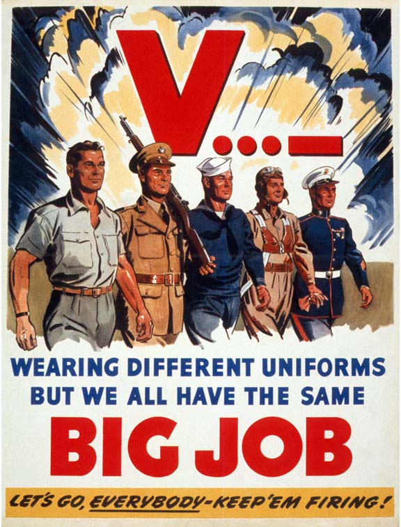 Wearing different uniforms WW2 Poster