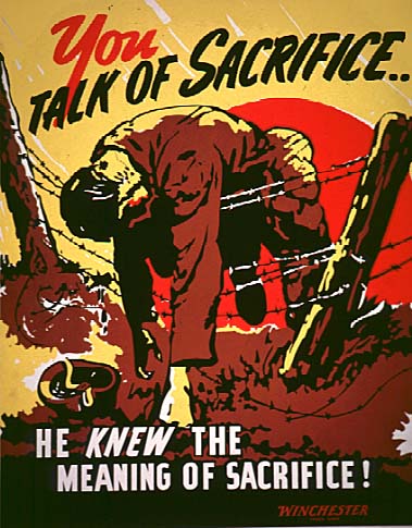 You talk of sacrifice WW2 Poster